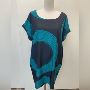 Manaola Blue Dolman Sleeve Mini Dress